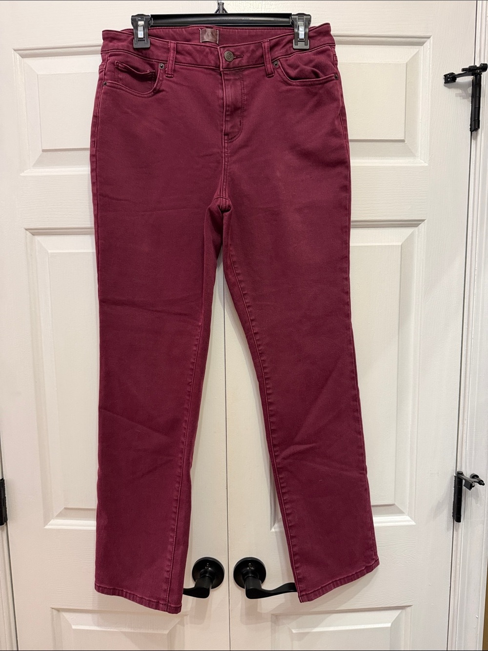 dressbarn Straight-Leg Jeans in Deep Wine